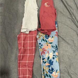 Carter's Red Plaid and Floral Leggings Set